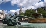 Trafalgarské náměstí - Anglie - Londýn - Trafalgar square krášlí fontány navržené E.Luytensem, 1937-9