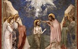 Padova - Itálie - Padova - kaple Scrovegniů, Křest Krista, Giotto, 1303-5