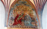 Malbork - Polsko 364 - Malbork, Velký refektář, freska s Korunovací P.Marie, jediná původní