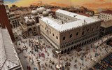 Miniatur Wunderland - Německo - Hamburk - v části Itálie je k vidění přesná replika benátského Palazzo Ducale