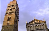 Poznáváme Toskánsko - Itálie - Pistoia, katedrála San Zeno, kampanila z 12.sol, původně strážní věž