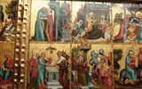 Adventní Hamburg a Lübeck, perly severního Německa vlakem 2022 - Německo - Hamburk - Kunsthalle, dvoukřídlý oltář s výjevy z Kristova života, B.von Minden. 1390-1414