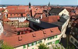 Bamberk - Německo - Bamberg a uličky starého města z terasy Rosengarten