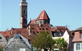 Lázeňský trojúhelník, Francké Švýcarsko a Smrčiny 2023 - Německo - Bamberg, kostel P.Marie, 1338-87 a 1421-31, vrchol věže 1537-8