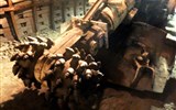 Sedm divů Slezska vlakem, Ostravsko a Opavsko 2023 - Polsko - Zabrze - důl Quido, těžební stroj (uhelný kombajn) přímo na staré uhelné čelbě