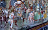Escorial - Španělsko - Escorial,  Sala de las Batallas, bitva u Higueruela, ve skutečnosti zde vyobrazení dobové zboje i odívání
