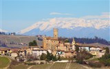 Milano, Turín, gastronomické pochoutky kraje Piemont 2022 - Itálie - Piemonte - vinná oblast Barolo