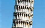 Toskánsko letecky i vlakem Florencie, Siena, Lucca 2023 - Itálie - Pisa - šikmá věž, ve skutečnosti zvonice u katedrály, 1173-1319, vysoká 55,9 m