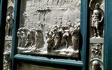 Florencie - Itálie, Toskánsko, Florencie, dveře baptisteria od Lorenza Ghilbertiho, renesance