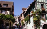 Alsasko - Francie, Alsasko, ulice, domy s květinami