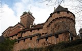 Alsasko a Lotrinsko - Francie - Alsasko - Haut Koenigsbourg, postaven na konci 19.stol císařem Vilémem II. v novogotickém stylu na místě hradu z roku 1114