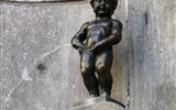 Belgie, umění, památky UNESCO, gastronomické zážitky či květinový koberec 2022 - Belgie - Brusel - tzv. Manneken Pis,  čurající chlapeček