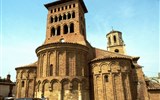 Španělsko - Španělsko, Svatojakubská cesta, Sahagún, cihlový mudejárský kostel San Tirzo, raně románský, prototyp mudejárských kostelů v celém Špabnělsku