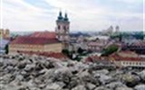 oblast Eger - Maďarsko - Eger - centrum města s katedrálou, pohled z hradu
